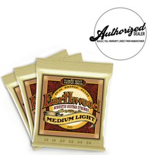 3 Pack  Ernie Ball P02003 Earthwood Medium Light Acoustic Guitar Strings 12-54