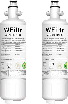 WFiltr Replacement Filter for Beko Refrigerator (2 Pack) 4874960100