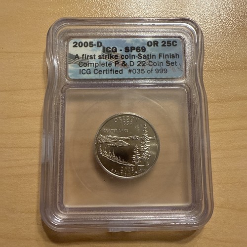 2005-D OR Oregon State Quarter MS Satin Finish - ICG SP69