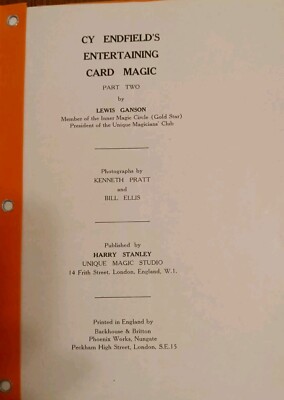 Cy Endfield's Entertaining Card Magic - Part II; Ganson, Lewis - Magic Book