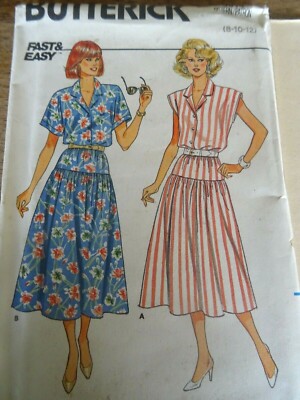 3814 VINTAGE BUTTERICK MUSTER 3 CREATIONS FALTENROCK BLUSE FLIESSEND 36 BIS 40 