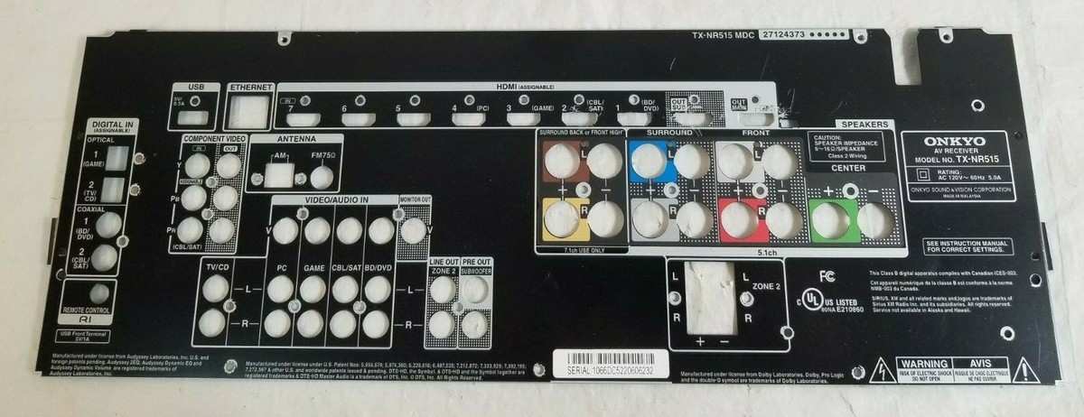 ONKYOアンプ TX-NR515 Onkyo TX-NR616 Audio Video Receiver 7.2 CH 3D HDMI 4K THX