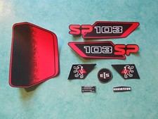 Lot autocollants Peugeot 103 SP rouge et noir