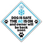 Dog Air Conditioning Sign, Dog Safety Car Window Sign, AC Running Notice, 14cm