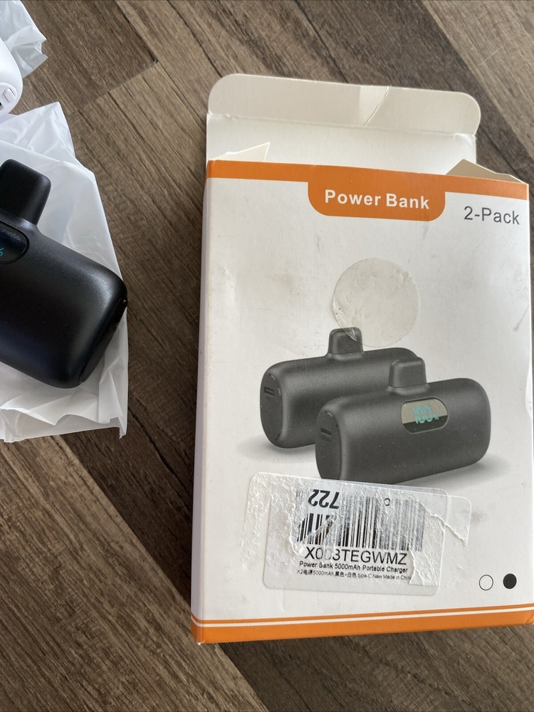 5000mAh Power Bank with Built-in USB-C 18.5W Fast Charging 2-Pack  