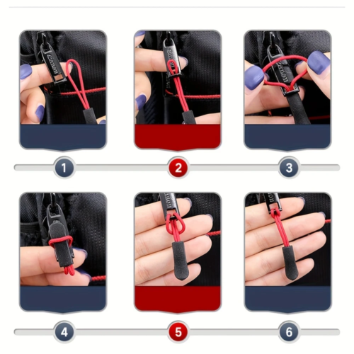 Replacement Zipper Pulls Cord Extender for Bags, Backpacks & Jackets - Picture 6 of 15
