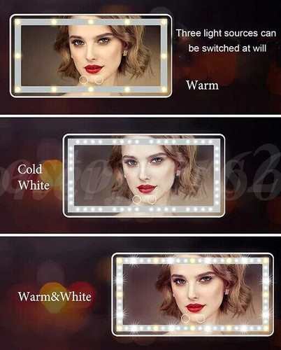 LED Car Sun Visor Vanity Mirror Rechargeable Makeup Mirror with 3Light Modes - Bild 8 von 12
