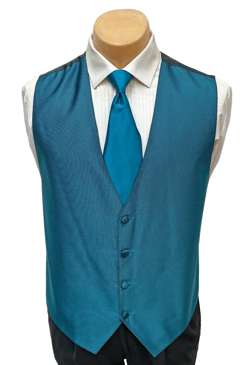Green Tie Navy Blue Waistcoat Combinations Men's Dark Teal Green