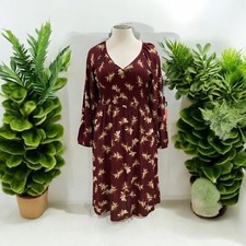 Ava & Viv Brown Floral Dress XXL Boho Cottagecore Chic Fall Outfit Casual Work