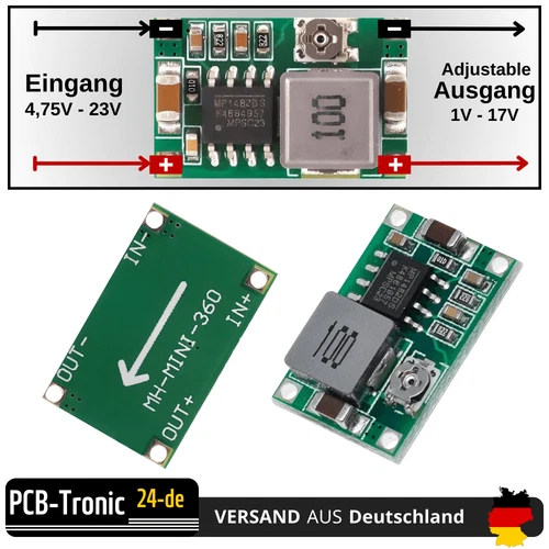 Mini 360 modul 3A Step Down Spannungsregler Buck Wandler Poti DC-DC LM2596 **DE