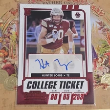 2021 Contenders Draft #189 Hunter Long Boston College Dolphins Rookie TE Aut