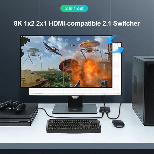 HDMI 2.1 Switcher HD Bi-direction Switch Splitter for HDTV Projector 8K 4K 2x1 - Bild 9 von 14