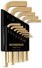 Inch Hex Short Arm L-Wrench Set 13pcs .050"-3/8"Goldguard Bondhus 38237