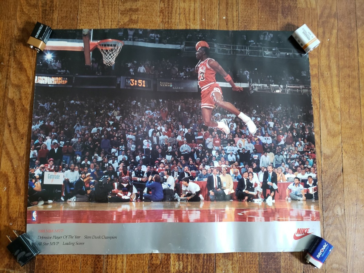 Michael Jordan NIKE Slam Dunk Contest Poster 16x20 Authentic 1992 