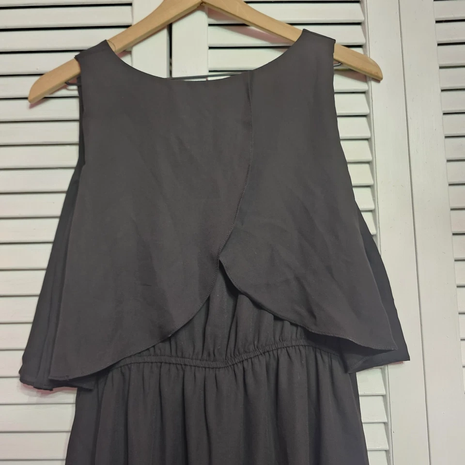 Vestido Soprano Pequeño Negro Estilo Gasa Para Mujer Talla Grande Foto 4 de 4