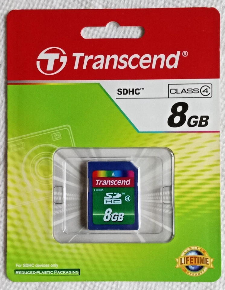 Transcend 8GB SDHC Card Original Unopened NOS Factory Fresh Package - Image 3 of 4