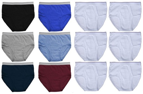 3 6 12 Boy's Soft Cotton Briefs Solid Whites Colors SCWU Lot NEW Underwear S~XL - Picture 1 of 11