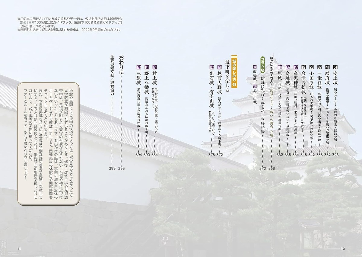 Japan's 100 Famous Castles and a continuation of Japan's One