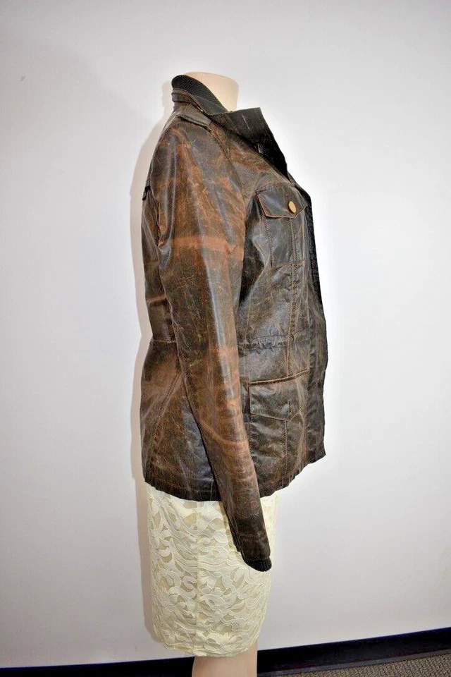 Chaqueta Bomber Tory Burch Marrón Imitación Cuero Talla 6 Forrada En Oferta nt Foto 4 de 4