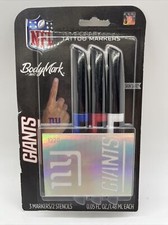 Bic BodyMark -Temporary Tattoo Markers  Stencils - NFL - NY Giants Skin Safe