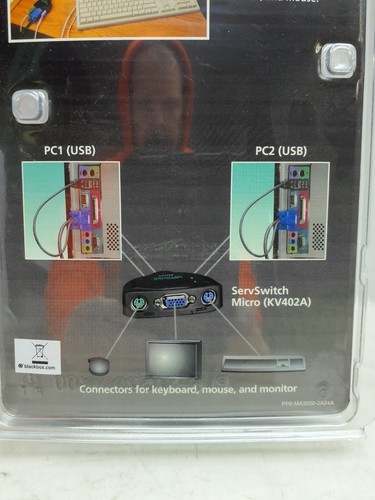 Black Box ServSwitch Micro Control 2 Computers W/ 1 Keyboard KVM Switch KV402A - Picture 6 of 13
