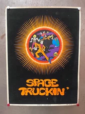SPACE TRUCKIN VINTAGE EMBOSSED SILKSCREEN BLACKLIGHT POSTER '72 HIPCO JOHN WEBER