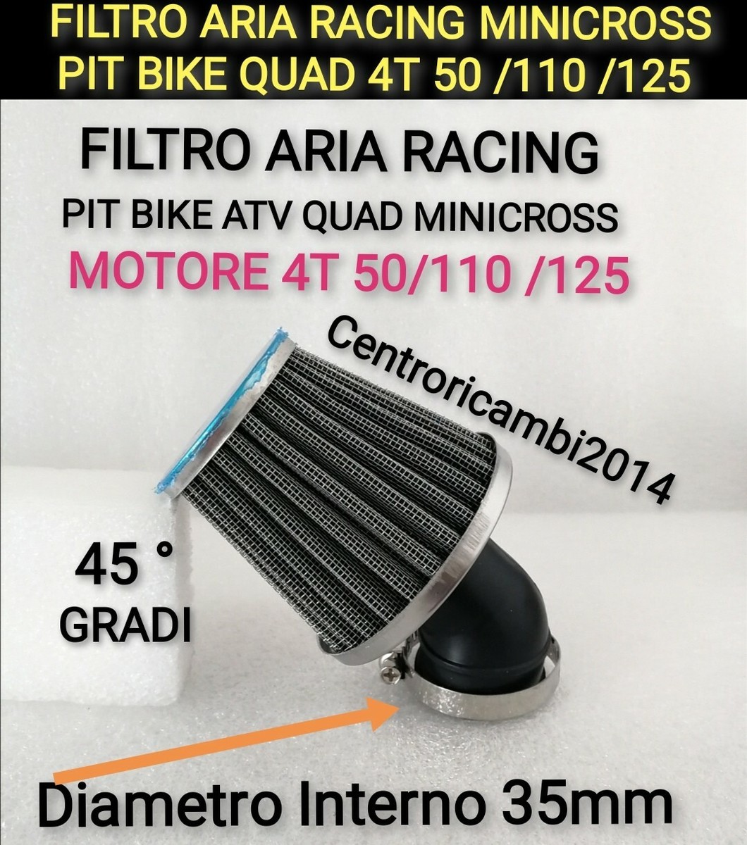 Filtro Aria Per ATV, Dirt Bike, Gokart 50-125 Cc - Collo Piegato 35 Mm - Foto 4