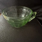 VTG Federal Glass Green Depression Uranium Panel Optic Coffee Tea Cup