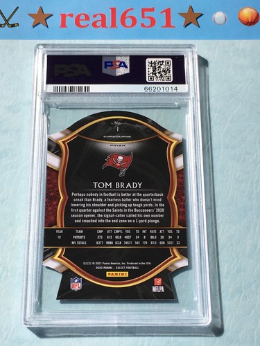 2020 Select Purple Die-Cut Prizm #1 TOM BRADY | PSA 9 Mint | Buccaneers SP - Picture 3 of 3