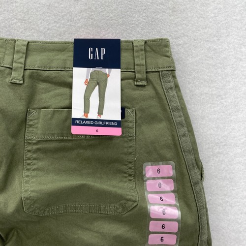 GAP Relaxed Girlfriend Chino Pants Women's 6 Green Stretch Mid Rise Casual NWT - Picture 13 of 14