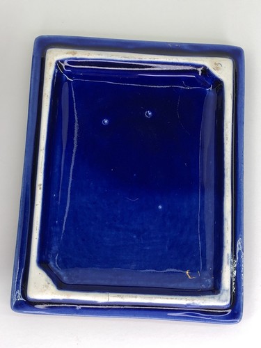 Vtg Cobalt Blue English Dresser Box With Classical Scene Empire Ware England EUC - Picture 7 of 9