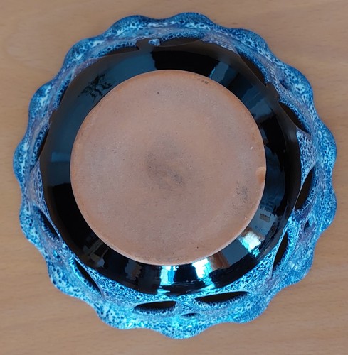 Ton Schale/Obstschale, schwarz-blau-weiß, 11 cm - Bild 3 von 6