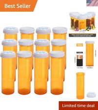 Lightweight 60 Dram Pill Bottles - 12pc Set with Child Resistant Easy Open Caps