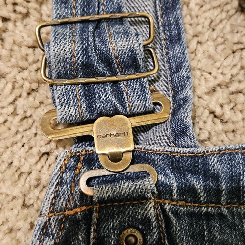Carhartt Overalls Youth 7 Blue Denim Master Cloth Sanforized Workwear Utility - Picture 6 of 8
