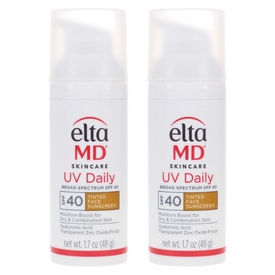 ELTAMD UV BROAD SPECTRUM SPF 40 TINTED FACE SUNSCREEN 1.7 OZ 2 PACK EXP 07/2027