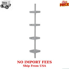 4 Tier Tension Corner Shower Organizer Caddy in Grey