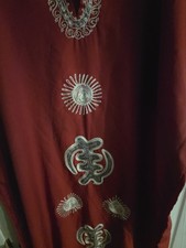 Unbranded Red Maxi Length Shift With Embroidery Detail