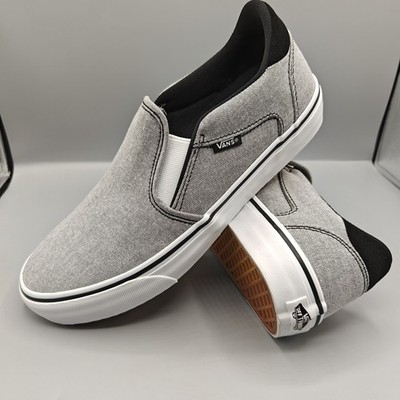 Vans Asher Deluxe Summer Canvas Black/W Slip On Men's Sneakers Size 9