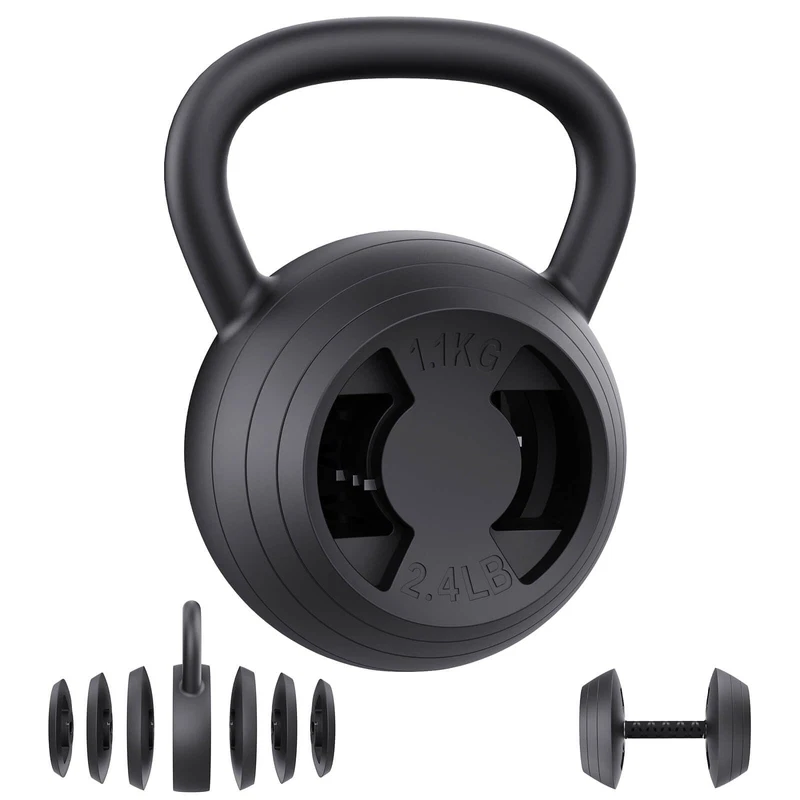 2-in-1 Adjustable Kettlebell 15-45 LB Set