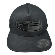 The Classics Yupoong Snapback Hat Black One Size Embroidered Logo