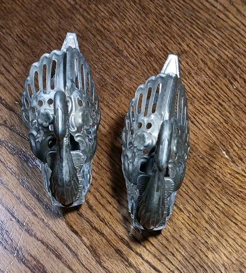 2 cocteleras de sal cisne de vidrio plateadas vintage de los años 50-60 ver fotos Foto 3 de 4