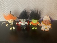 Vintage Russ Trolls Dolls Lot Halloween Dracula Frankenstein Grim Reaper Clown