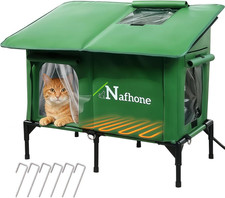 Heated Cat House for Outside, Extra Large Size Insulated Weatherproof Outdoor Ca