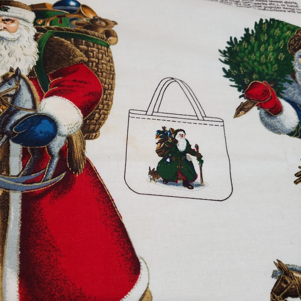 Vintage Cranston Santa Father Christmas Applique Craft Fabric Wearable Art Panel - Image 4 of 4