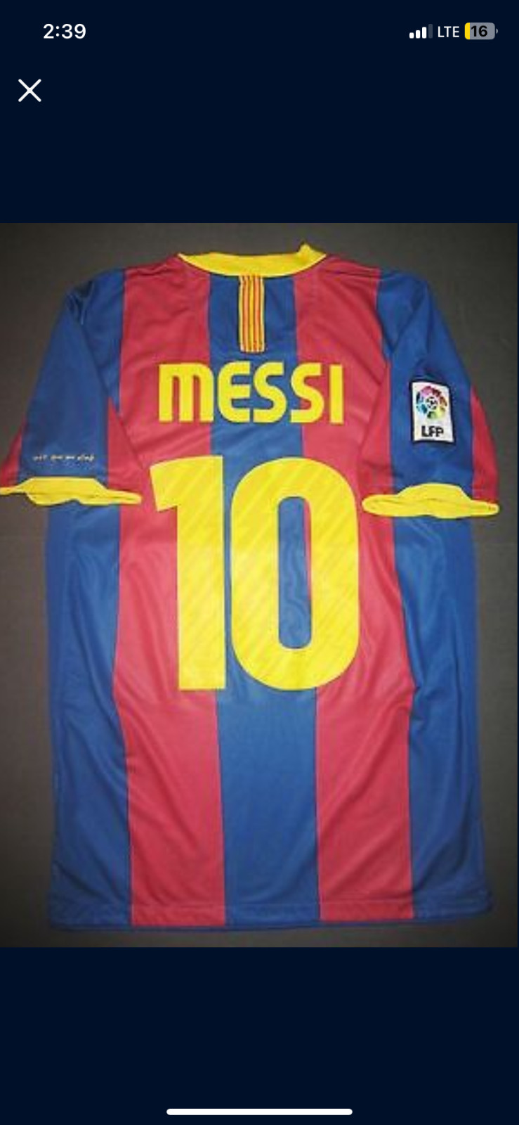 2010-2011 Nike Authentic FC Barcelona Jersey Shirt Kit Lionel Messi Argentina