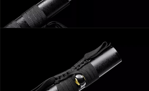 Handmade Japanese Katana T10 Steel Clay Tempered Blade with Black Lacquered Saya - Picture 14 of 15