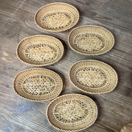 VTG Japanese Woven Bamboo Kitchen Items Lot Tea Wisk Ceremony - Tray - 6 Baskets - Afbeelding 11 van 14