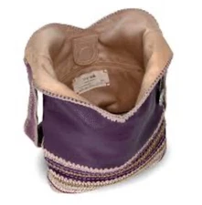 NWOT THE SAK Back To Bali 120 Hobo Large Pebbled Leather Violet Crossbody Bag