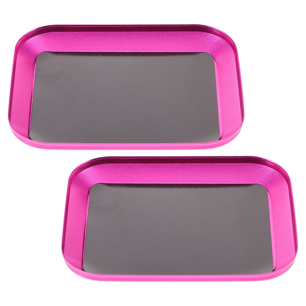 2 Pcs Aluminum Alloy Tray Magnetic Bowl for Screws Auto Repair Automotive