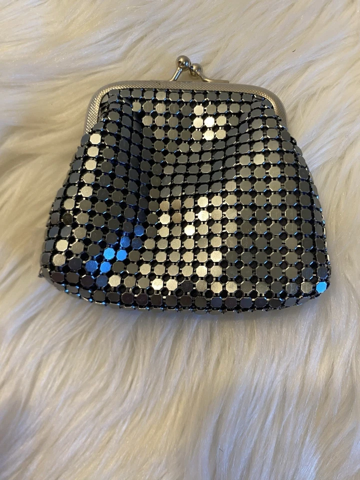 复古银色网眼硬币钱包/袋 — 第 2/4 张图片